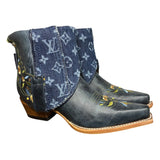 6.5 Embroidered Floral & Designer Denim Canty Boots®