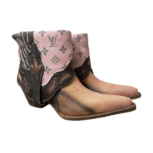 7 Pink Exotic & Denim with Designer Canty Boots®