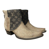 10 Embroidered Tan & Layered Designer Denim Canty Boots®