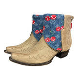 8.5 Embroidered Tan & Designer Denim Canty Boots®
