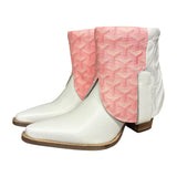 9.5 White & Designer Stacked Heel Canty Boots®