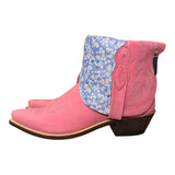 8.5 Pink & Purple Floral Leather Canty Boots®