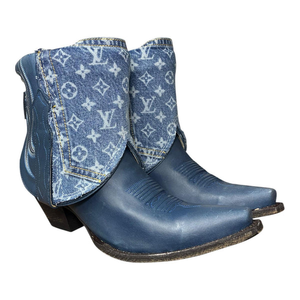 8 Navy Blue & Designer Denim Pockets Canty Boots®