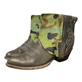8.5 Green & Camo Hair-on Hide Canty Boots®