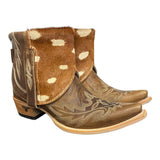 10 Embroidered Brown & Spotted Hair-on Hide Canty Boots®