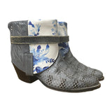 9.5 Exotic Blue-Gray & Blue Floral Canty Boots®