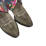 7 Charcoal Rough Out & Floral Leather Canty Boots®