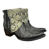 10 Embroidered Black & Printed Exotic Leather Canty Boots® with Opal Concho