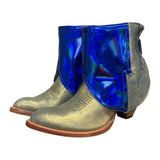 8 Gold Glitter & Metallic Blue Leather Canty Boots®