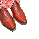 9 Red & Marbled Pink Leather Canty Boots®