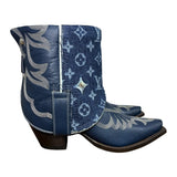 6.5 Embroidered Blue & Designer Denim Canty Boots®