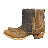 9 Embroidered Brown & Textured Leather Canty Boots®