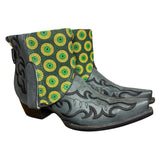 8.5 Embroidered Black & Green Shweshwe Fabric Canty Boots®