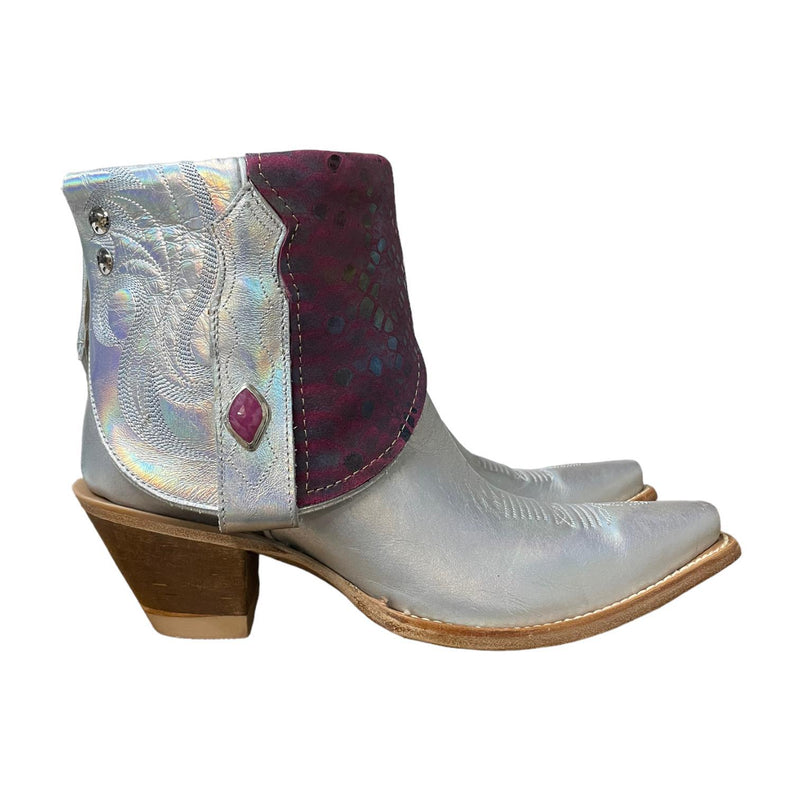 8 Holographic & Purple Canty Boots® with Pink Topaz Conchos