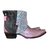 10 Metallic Pink & Black with Holographic Leather Canty Boots®