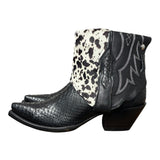 7.5 Exotic Black & Spotted Hair-on Hide Canty Boots®