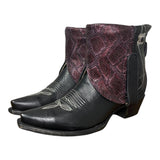8 Black & Purple Leather Canty Boots® with Black Onyx Concho