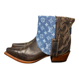8 Embroidered Brown & Designer Denim Canty Boots®