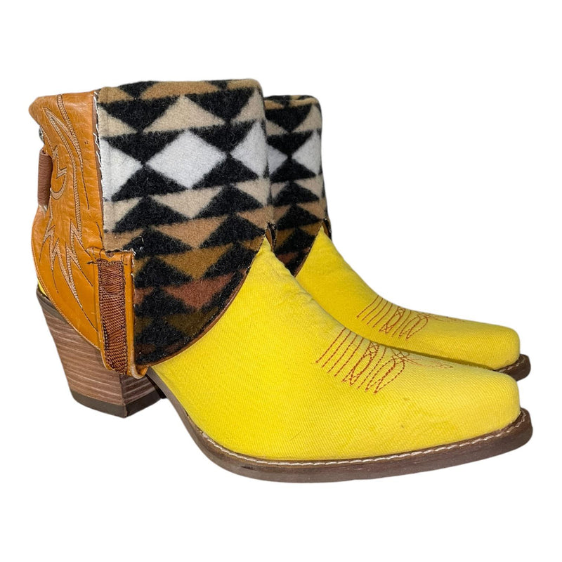 9 Yellow Denim & Orange with Wool Canty Boots®