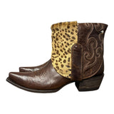 8 Brown & Leopard Hair-on Hide Canty Boots®