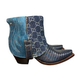 7.5 Blue Exotic & Designer Denim Canty Boots®