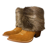 6 Cognac Rough Out & Beaver Fur Canty Boots®