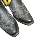9.5 Embroidered Black & Camo Hair-on Hide Canty Boots®
