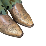 8.5 Embroidered Tan & Camo Hair-on Hide Canty Boots®