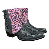 6.5 Embroidered Black & Pink Leopard Canty Boots®