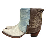 10 Two Toned Embossed Exotic & Designer Denim Canty Boots®