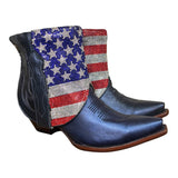 8 Metallic Navy Blue & American Flag Crystals Canty Boots®