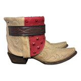 10 Embroidered Tan & Studded Red Leather Canty Boots®