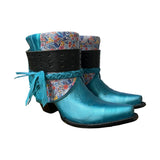 7.5 Metallic Blue & Floral Canty Boots®