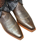 8.5 Embroidered Brown & Designer Denim Canty Boots®