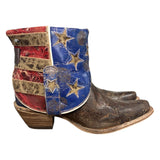 7 Dark Brown & Tooled Americana Canty Boots®