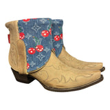 8.5 Embroidered Tan & Designer Denim Canty Boots®
