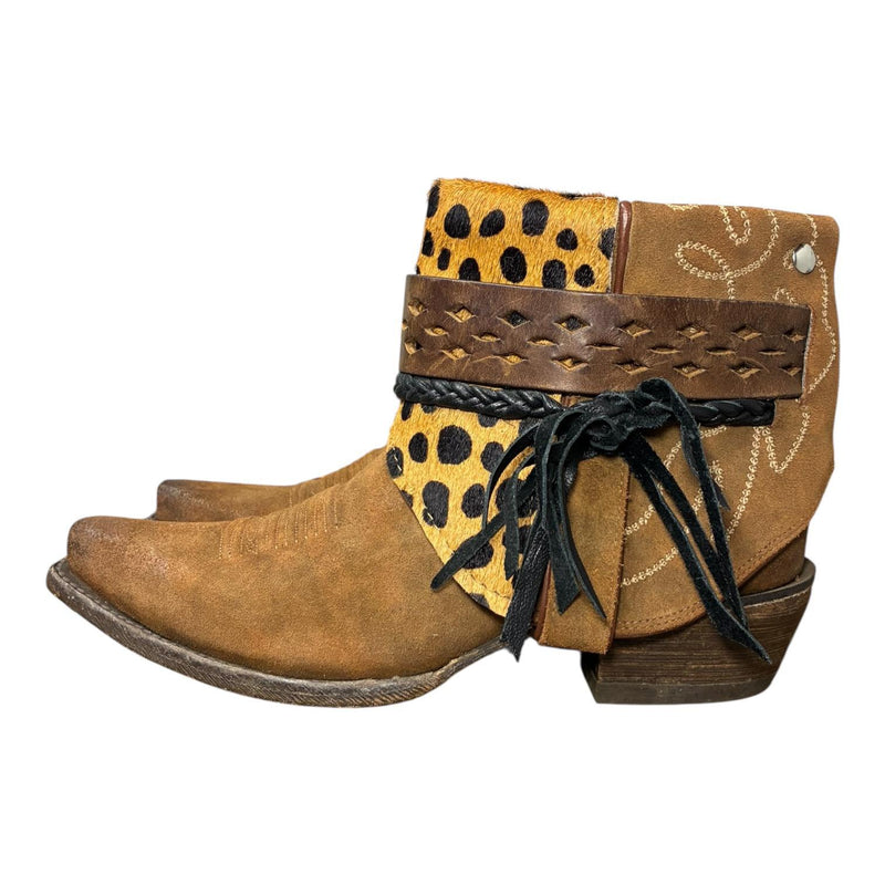 8 Brown Rough Out & Leopard Hair-on Hide Canty Boots®