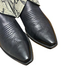 8 Black & Printed Exotic Leather Canty Boots® with Wild Horse Jasper Concho