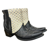 7 Embroidered Black & Metallic Woven Leather Canty Boots®