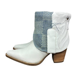 8.5 White & Designer Denim Stacked Heel Canty Boots®