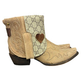 8.5 Embroidered Tan & Designer Canty Boots® with Heart Inlay
