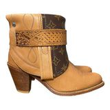 6.5 Tan Stacked Heel & Designer Canty Boots®