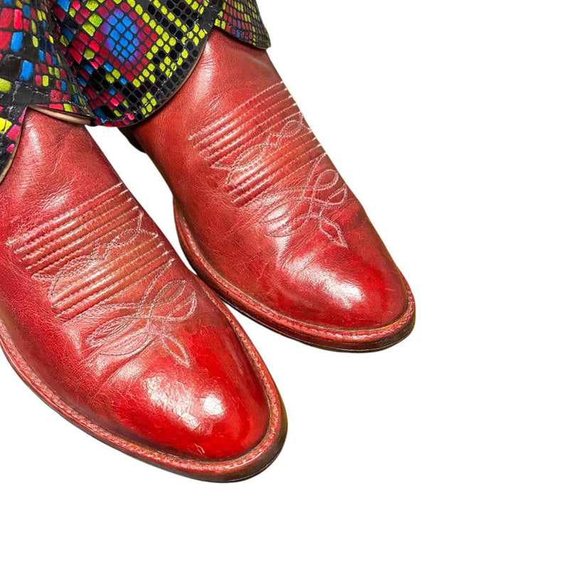 9 Pink & Tan with Printed Exotic Leather Canty Boots®