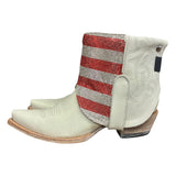 9 White & American Flag Crystals Canty Boots®
