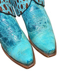 7.5 Turquoise & Spotted Leather Canty Boots®