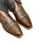 6.5 Brown & Metallic Floral Leather Canty Boots®