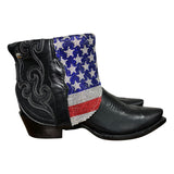 8 Black & American Flag Crystals Canty Boots®