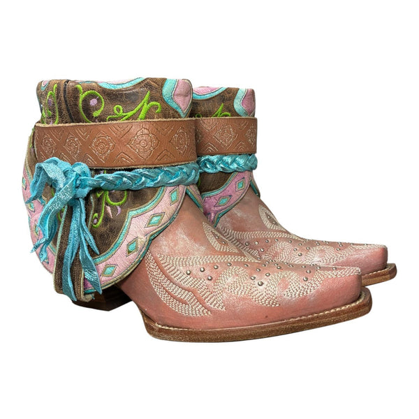 7 Pink & Multicolor Inlay Canty Boots®