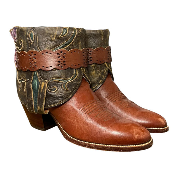 6.5 Two Toned & Butterfly Inlay Stacked Heel Canty Boots®