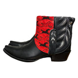 8 Black & Silver Glitter Inlay with Horse Print Canty Boots®
